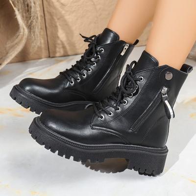 Ботинки мартин женские новые осенне-зимние короткие ботинки женские ботинки на платформе в стиле милитари большого размера на шнуровке