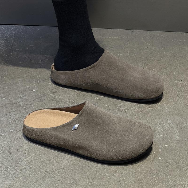 Повседневная верхняя одежда платформа Boken обувь увеличивающая рост мюли ленивые уличные сумка голова 19987 хаки, бежевый-J