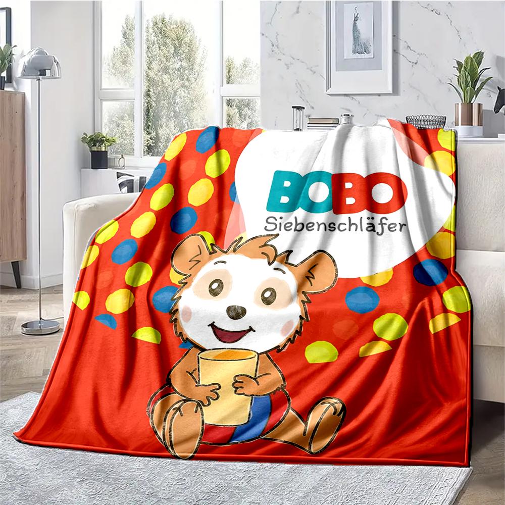 Bobo Theme Printed Blanket - Perfect for Couch, Bed, Travel & Outdoor Use | Machine Washable, Cozy & Durable.