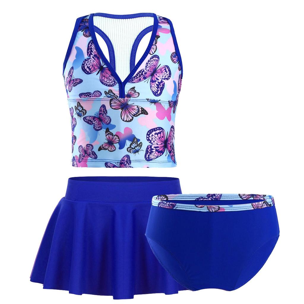3Pcs/Set Girls Swimwear Tops Bottoms Skirt Baby Bikinis Kids Bathing Swim Suit Swimsuit Beachwear