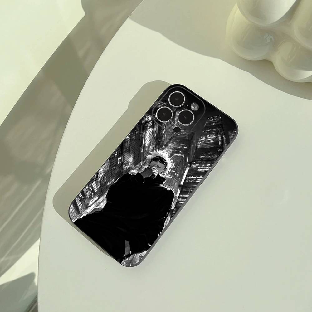 Популярный-Аниме--Магическая битва Чехол для телефона Для iPhone 17,16,15,14,13,12,11 Pro Max, Легкий и практичный Мягкий черный чехол