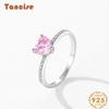 Tancise Classic 925 Sterling Silver Zircon Ring Ladies Jewelry Wedding Promise Party Gift