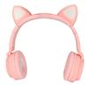 Cat Ear Gaming Headphones Deep Bass LED Light Foldable Cute Cat Ear Headset with Soft Earmuffs