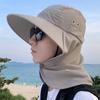 Мужская уличная шляпа от солнца Летняя ветрозащитная шляпа с пряжкой для пеших прогулок Дышащая шляпа с широкими полями и пелериной
