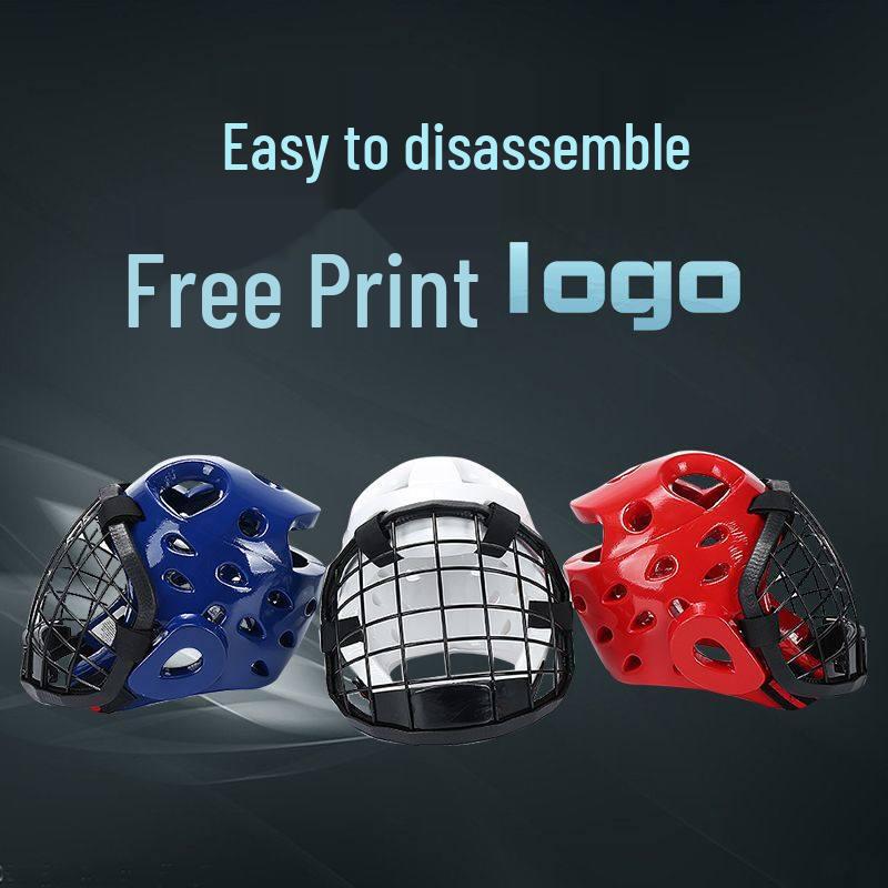 Шлем для Каратэ и Тхэквондо с Металлической Сеткой для Лица и Двухсекционной Палкой для Самообороны