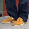 Brand Men's Suede Comfortable Anti Slip Bean Shoes 2025 New Summer Lazy Men's Pointed Breathable Casual Business Loafers