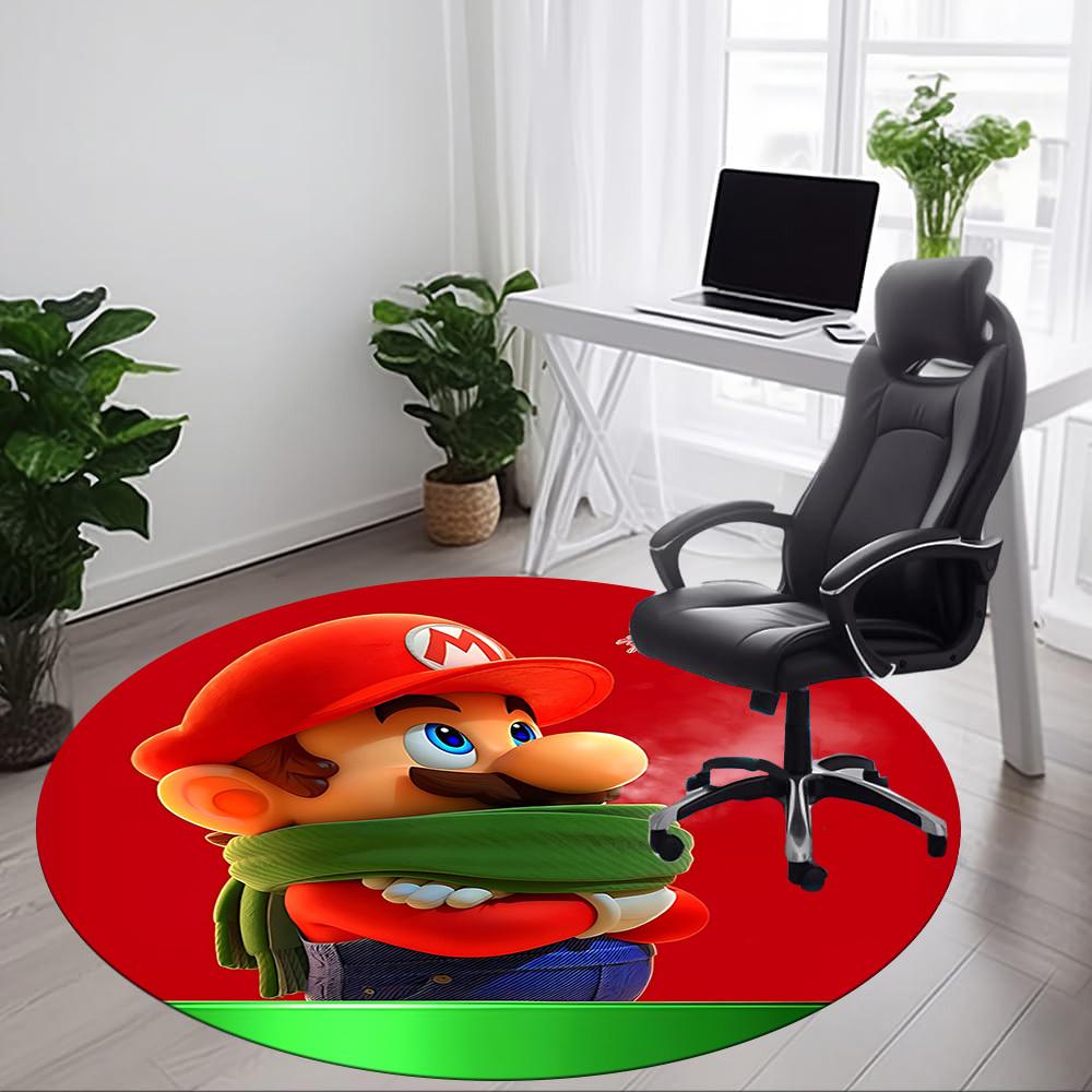 1pc Mario Office Round Area Rug, Under Office Chairs Bedroom Living Room Home Decor, Room Decoa1016214