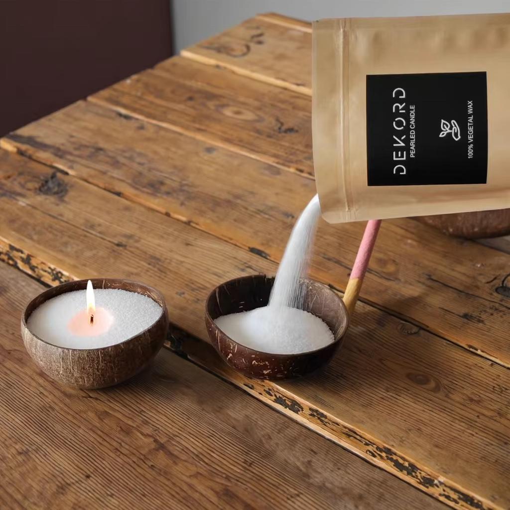 Sand Wax Candles Handmade with Custom Logo Pearled Candle Wax Sand Wedding Holiday Diwali Decorations Vegan Environment-Friendly