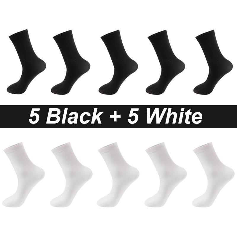 10Pairs/Lot Men Socks Combed Cotton Black Casual Business Breathable High Quality Man Sock New For Male Plus Size EU38-48
