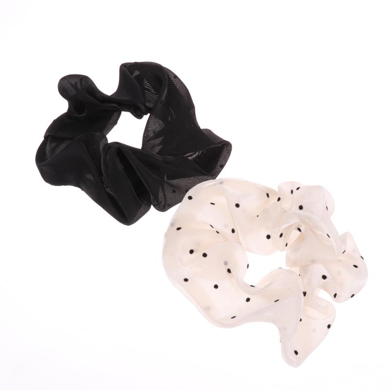 Women Oversized Scrunchies  Dot Point Mesh Hair Rope Large Fabric Elastic Hair Band Ponytail Holder Headwear