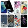 Japanese Wave Anime Dragon Phone Case For Apple iPhone 12 13 Mini 11 Pro Max XR X XS MAX 8 7 6S 6 Plus SE 5S 5 2020 Black Cover