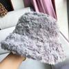 Зимняя повседневная мягкая кепка от солнца из искусственного меха, шляпа рыбака, шляпа-ведро, панама