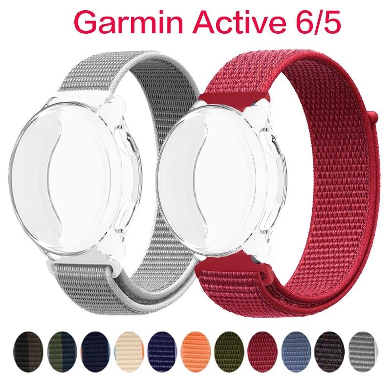 Nylon Watch Strap with TPU Protection Case For Garmin Vivoactive 6 Active6 actice 5 Watchband