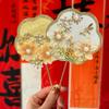 Bride Wedding Handheld Group Fan Decoration Handmade Chinese Vintage Flower Fan Photography Ornaments