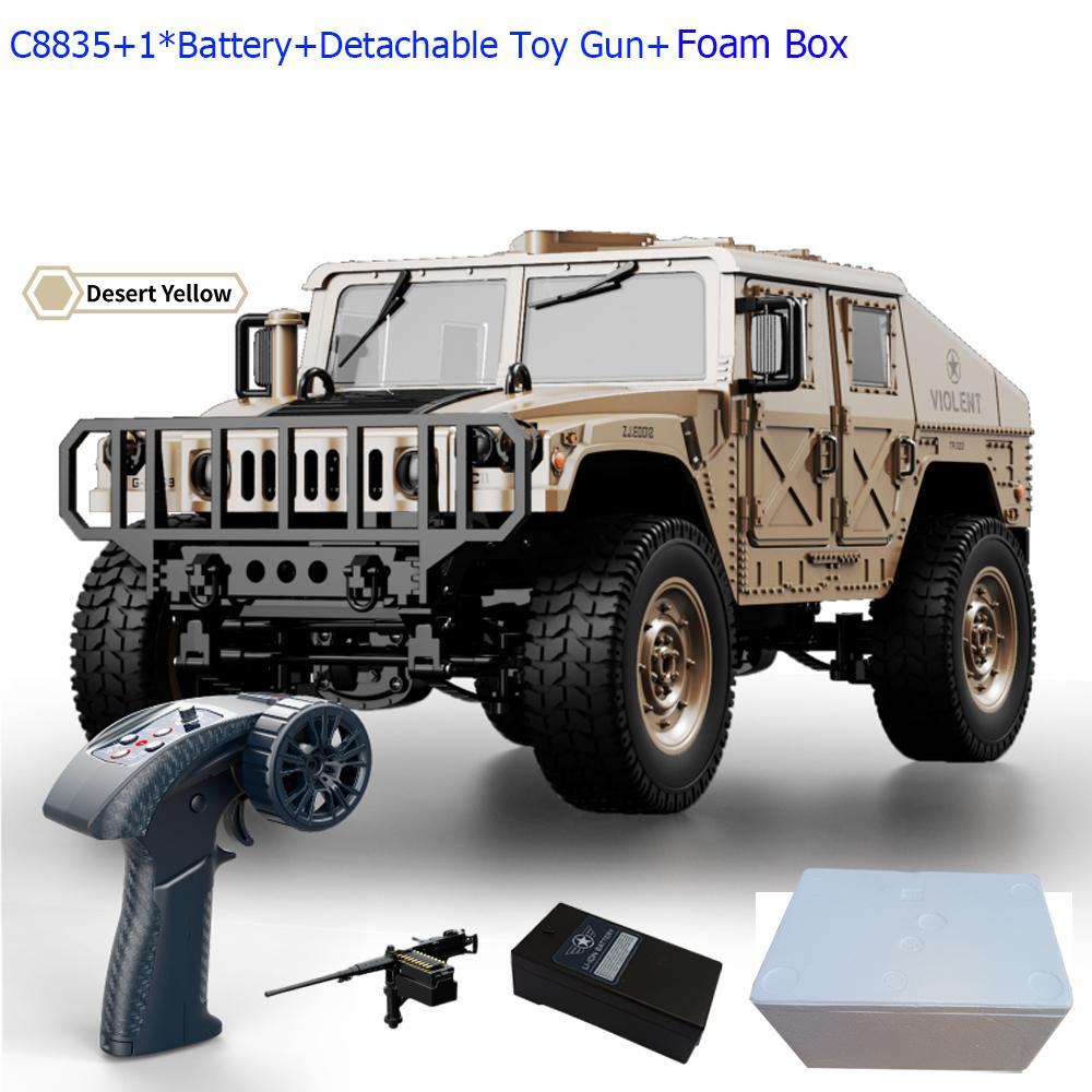 ABAH1 C8835 1:14 RC Car 2.4G Remote Control Car 4WD Off-road Climbing Simulation All-terrain RC Crawler Military Jeep JJRC RC Toys