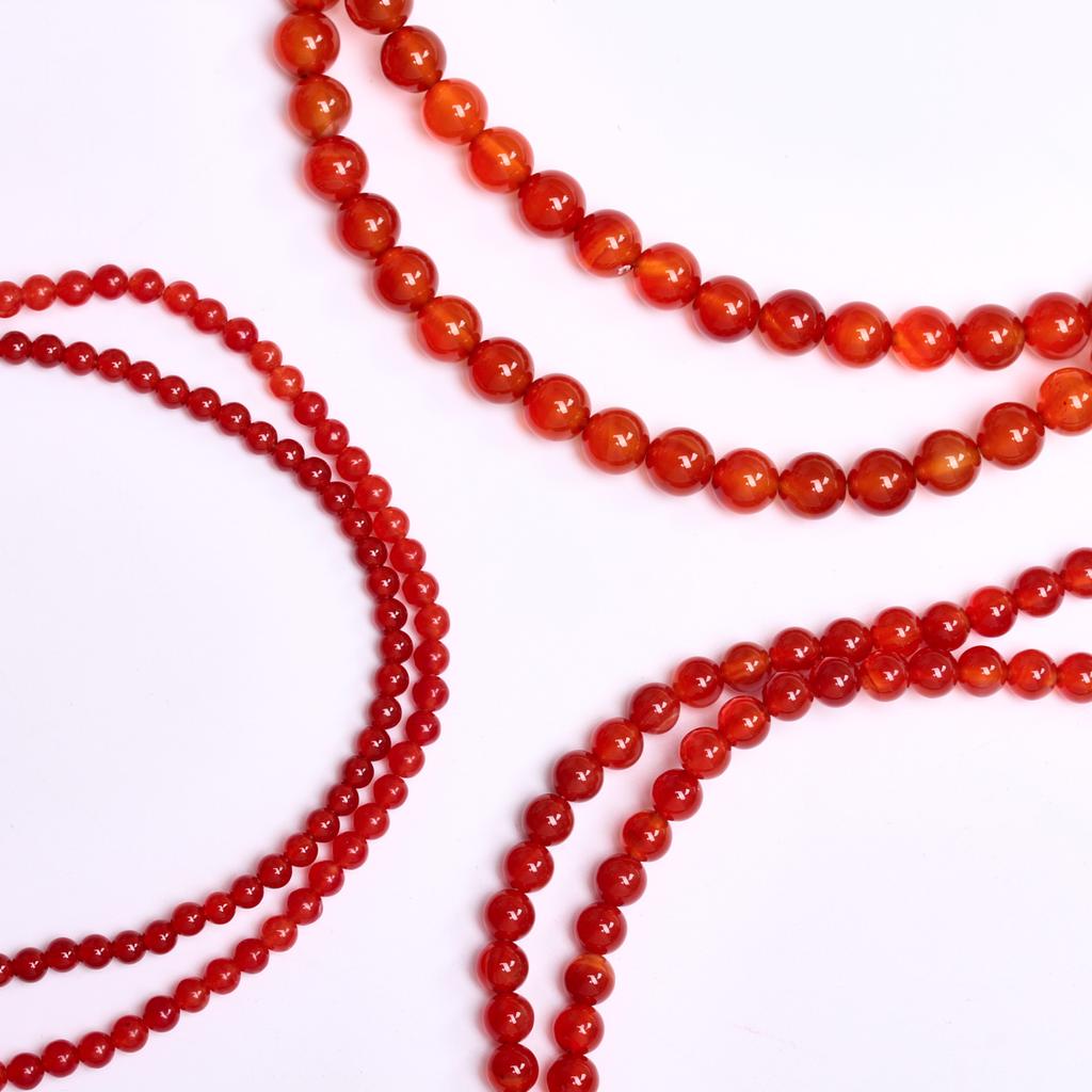 Creative Red Carnelian Agate Natural Stone For Jewelry Making Beads 40/30/20Pcs DIY Round Loose Beads Bracelets 4/6/8mm