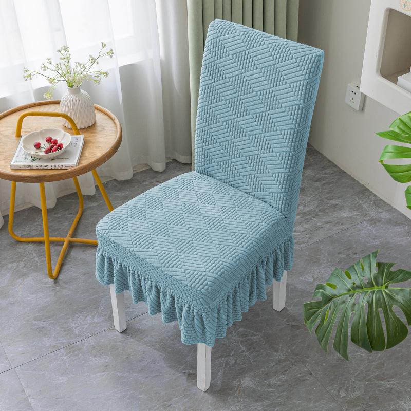 Skirt Dining Chair Cover Jacquard Elastic Soft Seat Cover Anti-dirty Stool Slipcover Suitable for Chair Pet Room Home Textiles
