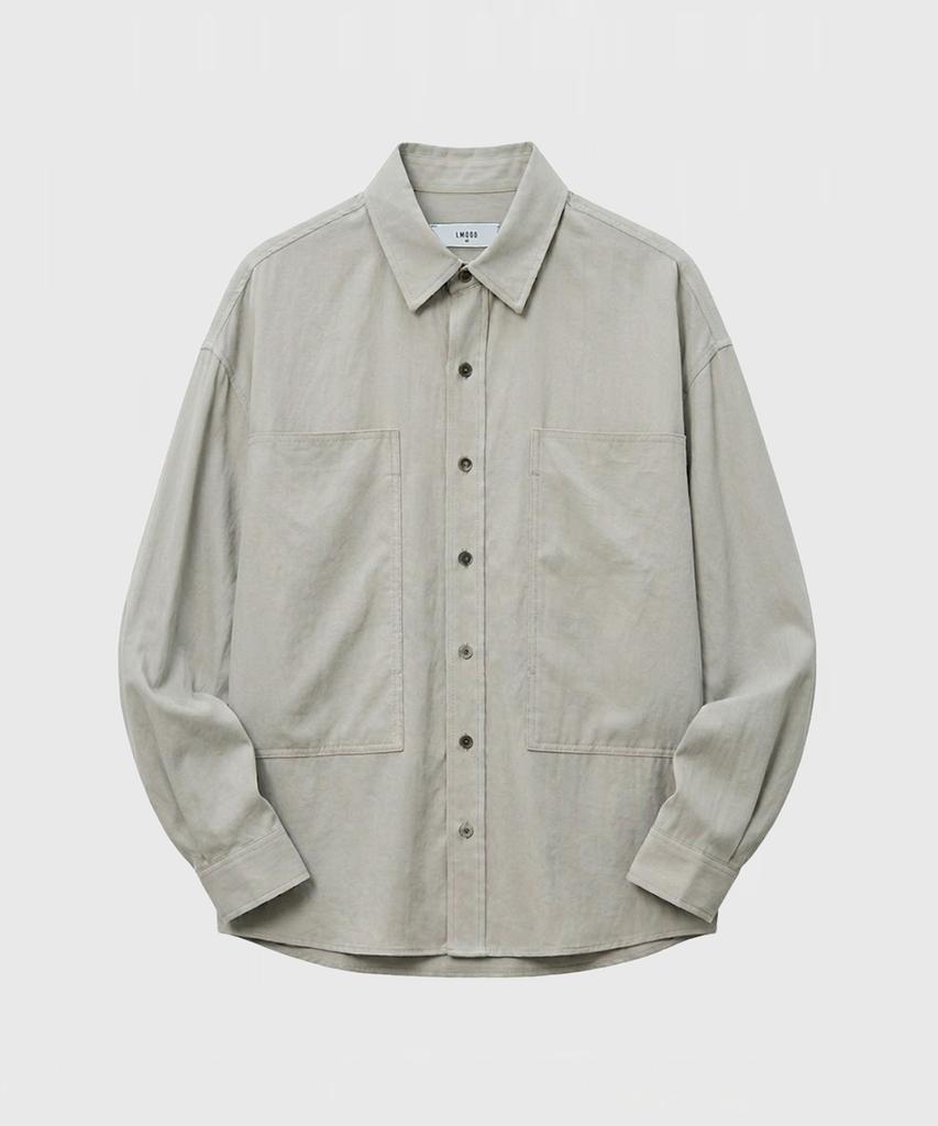LMOOD Stitch Oversized Shirt Light Beige