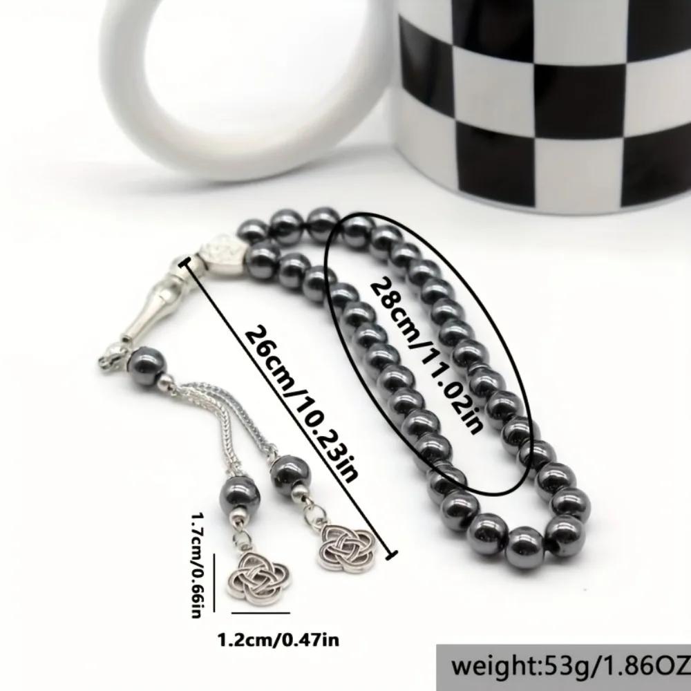 Meetvii Black Gold Copper Color Hematite Stone Tasbih Beads Turkish Islamic Prayer Beads Arabic Style Bracelets