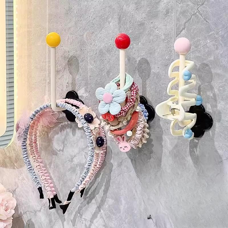 Hair Band Storage Wall-mounted Hair Tie Hair Band Rubber Band Hair BandHookHair Accessory Gripper Hair Clip Wall-mounted Rack
