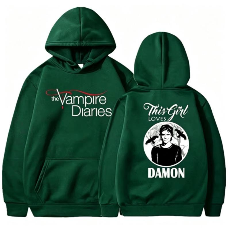 Autumn Men's Women's Hoodies Letter Vampire Printing Unisex Fashion Pullover Long Sleeves Loose Casual Vintage Sweatshirts