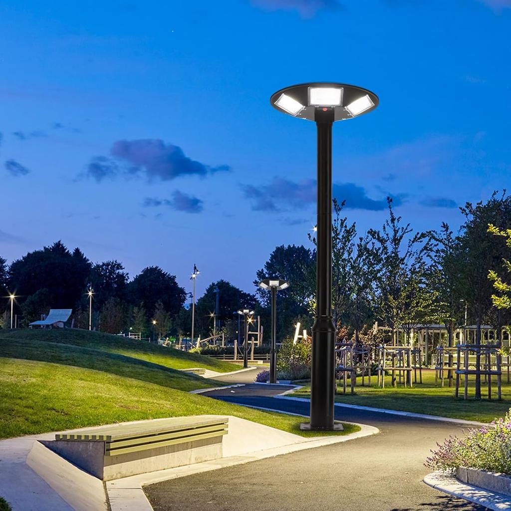 MGHASR Solar Street Light, Sensor Light, Outdoor, Solarite, Motion Sensor, Includes 2.5m Metal Light Pole, 15000mAh High Capacity, Outdoor,