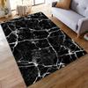 Black Marble Pattern Rug Design - Non-slip rug suitable for living room and bedroom sofas sofas