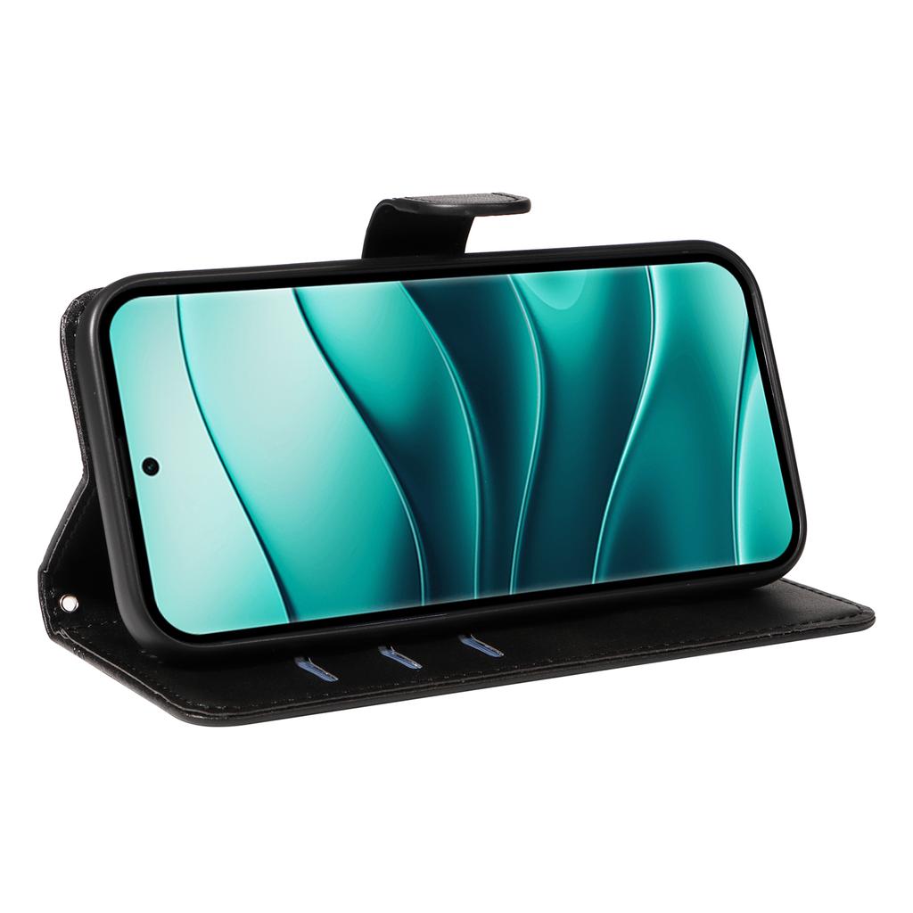 Чехол-книжка для Xiaomi Redmi Note 14 Pro+ 5G/Note 14 Pro 5G/Poco X7 5G, кожаный чехол для телефона с Т-образными линиями