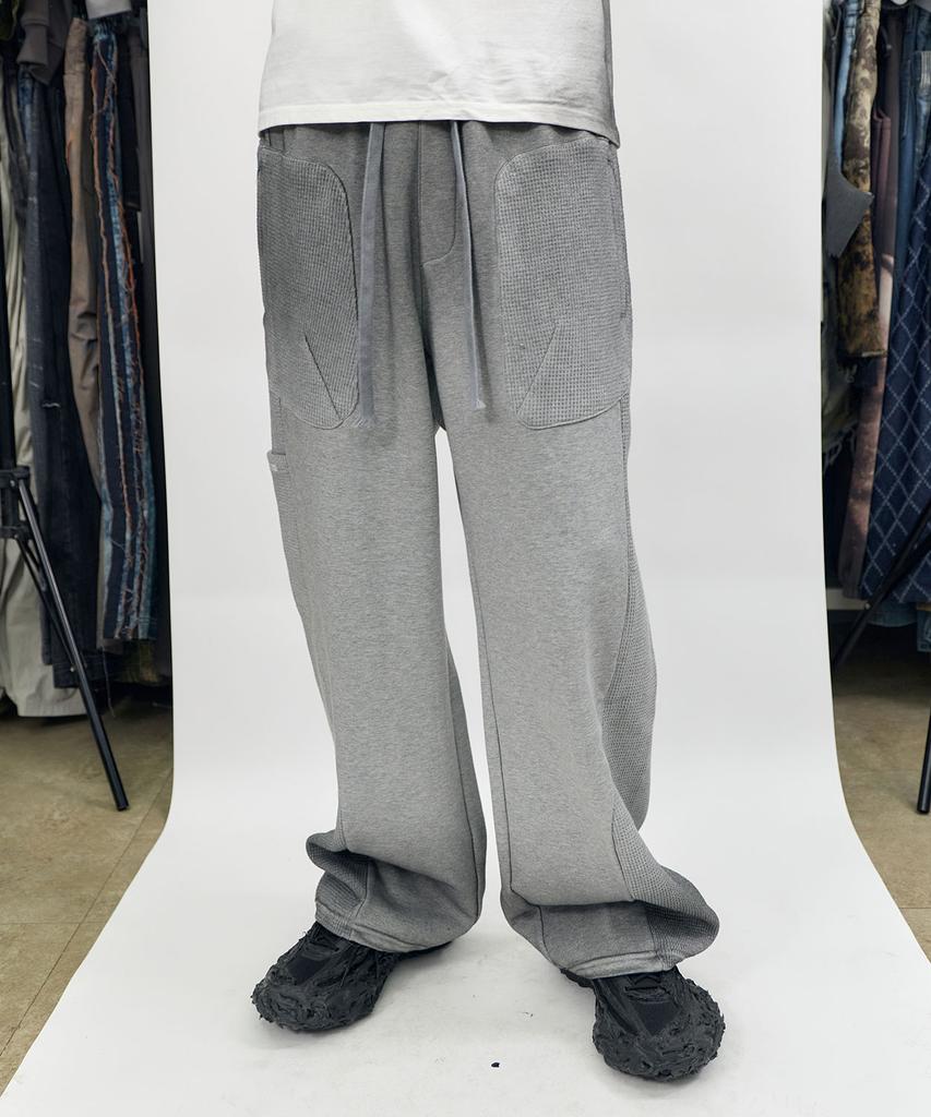 BLR Waffle Mix Washed Sweat Pants Melange Gray