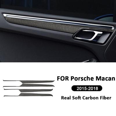Для Porsche Macan 2015-2018 Накладки на внутренние ручки дверей родстера из углеволокна Декоративные наклейки для интерьера Аксессуары