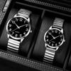 1/2PCS Couple Quartz Watch Fashion Creative Arabic Numerals Round Dial Elastic Band Elegant Couple Wristwatch Gift for Lovers