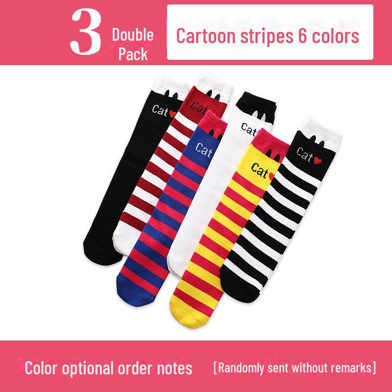 Весенние и осенние гольфы для девочек с милым рисунком - гольфы средней длины для детей и младенцев