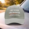 Like Father Like Daughter Printed Baseball Cap Unisex Adjustable Outdoor Casual Hat for Street Sports Fitness Vacations