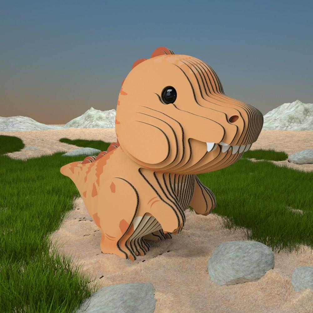 3D Пазл Динозавр Для Детей Сделай Сам Креативная Картонная Модель Животного Трицератопс Конструктор Декор Комнаты Подарок На День Рождения