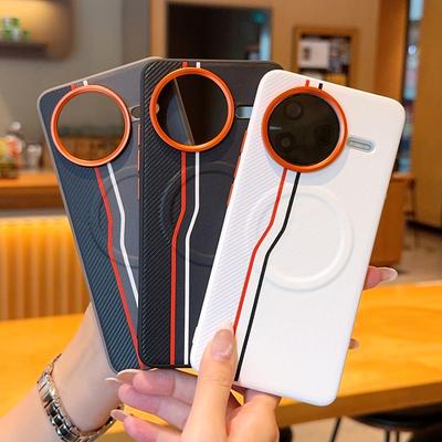 Чехол для Xiaomi Redmi K80 Pro, магнитный, из ПУ-кожи, цветная вставка, ультратонкий защитный чехол для Redmi K80