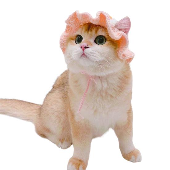 Шапка для питомца Деликатная отделка Подвеска Декор Высокая эластичность Милый питомец Регулируемый ремешок Вязаная шапка для вечеринки