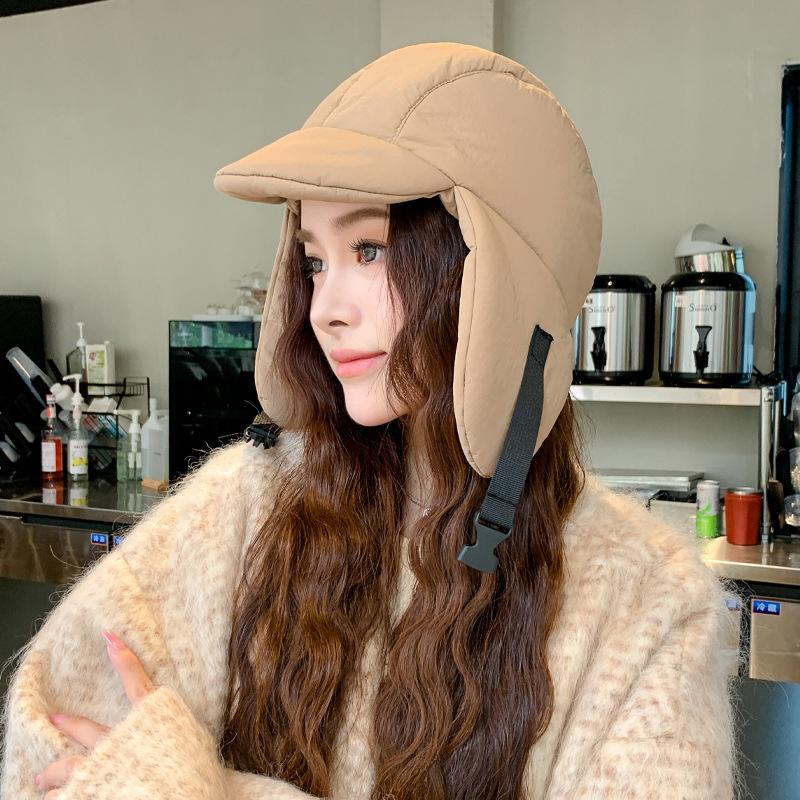 Корейская новая милая и крутая шапка-ушанка женская пуховая плюс пуховая шапка Лей Фэн зимняя теплая шапка от холода шапка для верховой езды с защитой ушей