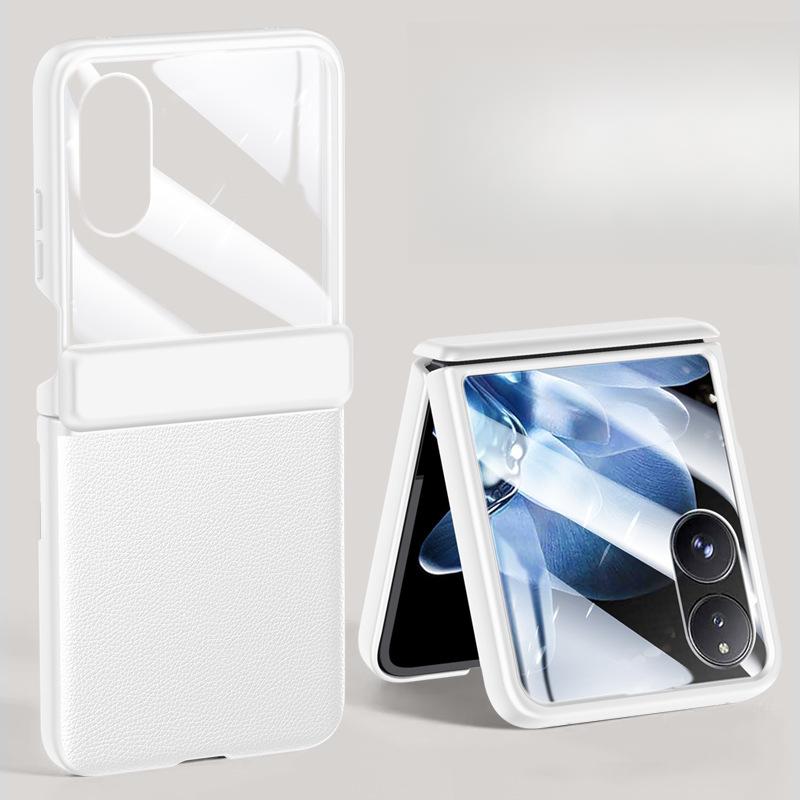 Подходит для чехла для мобильного телефона Xiaomi Mix Flip, пленка, интегрированный складной экран, полностью закрывающий, противоударный, деловой, с пружинным шарниром, простой кожаный чехол