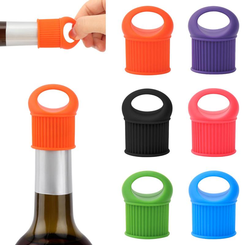 Silicone Wine Stopper Caps Bottle Sealer Reusable Wine Bottle Stopper Champagne Stopper Beer Bottle Stopper for Home Kitchen Bar
