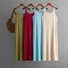This Summer's New Women's Wear Is A Casual, Fashionable, Loose, Solid-color, Simple and Strappy Knitted Dress