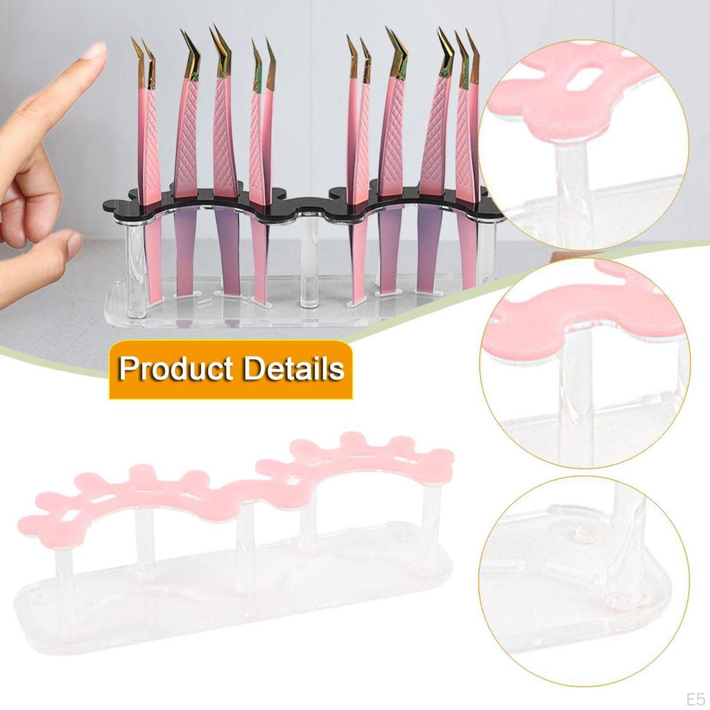 Eyelash Extension Tweezers Holder Double Slots Supplies Organizer Stand