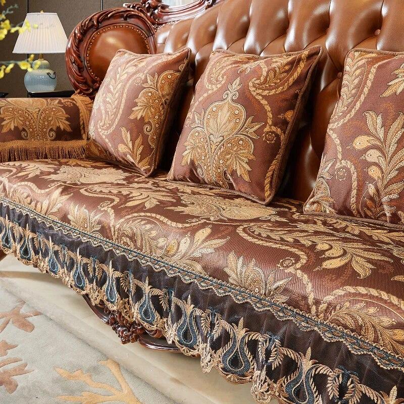 Luxury Jacquard Sofa Covers Four Seasons Universal Living Room Couch Cover Anti-slip Slipcover Sofa Towel European Home Decor