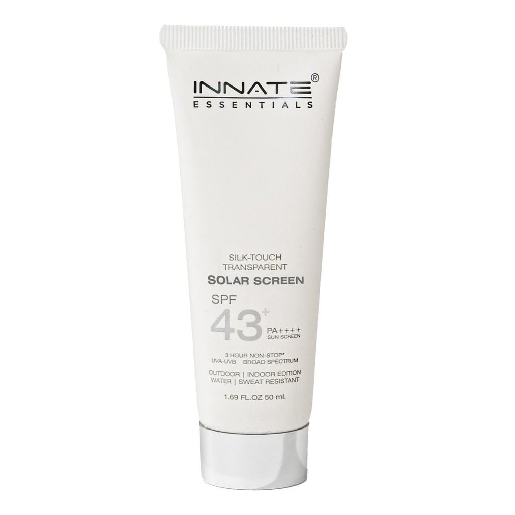 INNATE ВЫ КРАСИВЫ Прозрачный солнцезащитный крем с эффектом шелка SPF 43+ PA++++ для унисекс - 50 мл|Широкий спектр защиты UVA/UVB, Некомедогенный
