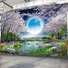 3d Луна Цветы Фотообои Дерево Лебедь Пейзаж Настенная роспись Гостиная Спальня Фон Обои Декор