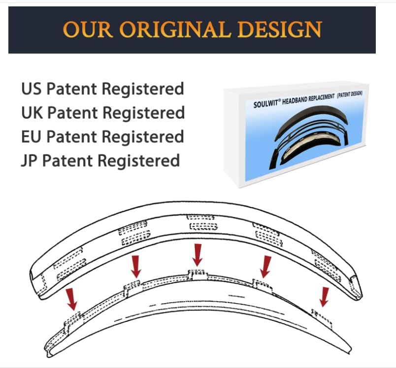 SOULWIT Ear Pads Headband Set for Sony Headset Replacement Kit Headphone Replacement Pad Deterioration Prevention Cushion DIY Head Strap Pad Repair