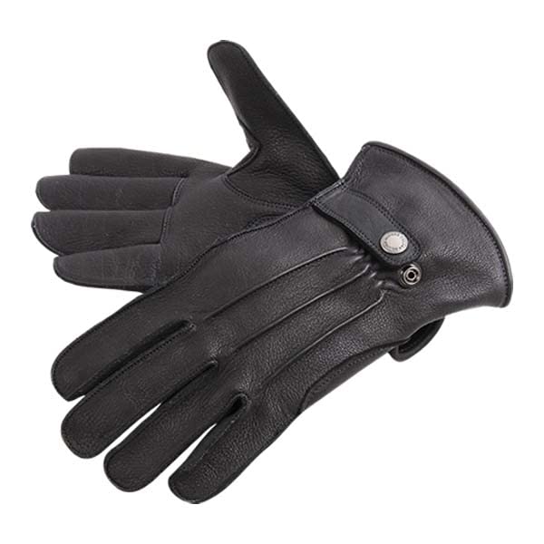 DEGNER 3 Season Leather Gloves Cowhide for Motorcycles TG-51 (M, Black)