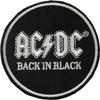 Back In Black Circle Iron On Patch