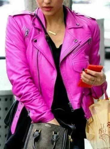 AL KHALID Стильная куртка с воротником розового цвета для женщин из натуральной овчины, дизайнерская куртка из натуральной кожи