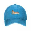 Corgi chasing hisher Pickleball on red Baseball Cap Golf Cap Luxury Brand hats for Unisex western Hat Unisex Womens