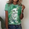 Soft Little White Rabbit 3D Printed Y2k Fashion Women Basic T-Shirt Elegance Vintage Short Sleeve Elegant Casual Comfortable